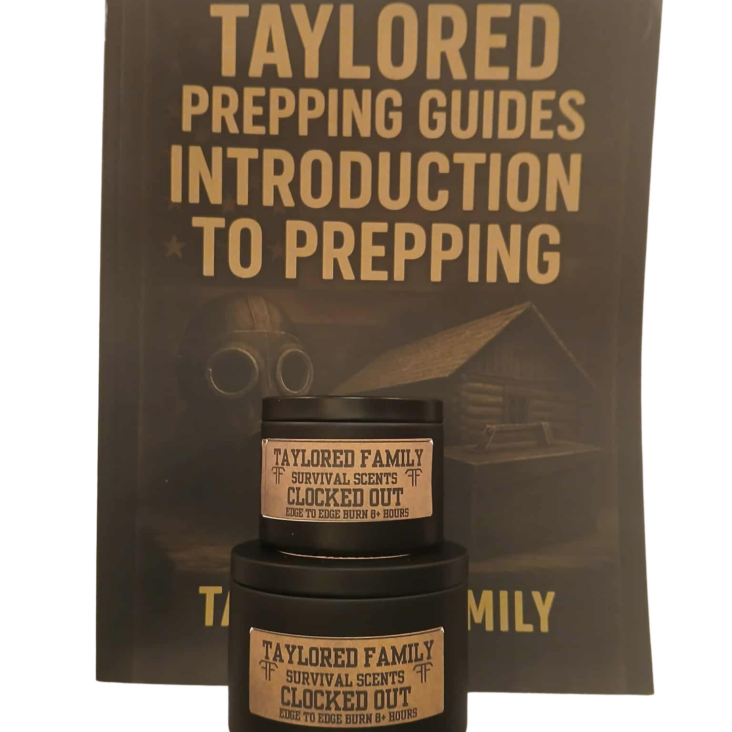 Taylored Family Survival Scents Clocked Out -Edge to Edge Burn - Hand Poured 90% Beeswax 10% Coconut Oil Blend - Unique Aged Leather Smoky Wood Earthy Spice Scent
