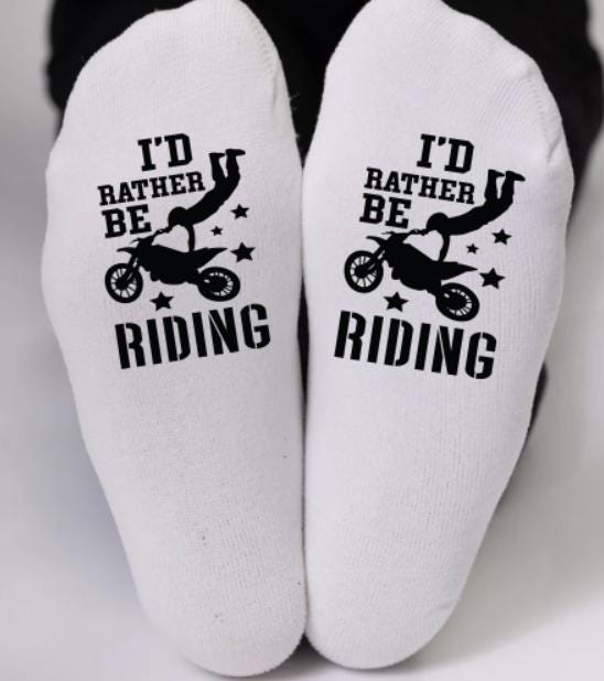 I'd Rather Be Riding, Ankle Socks Using sublimation printing, we create bold, designs that won’t fade, crack, or peel. Custom Print