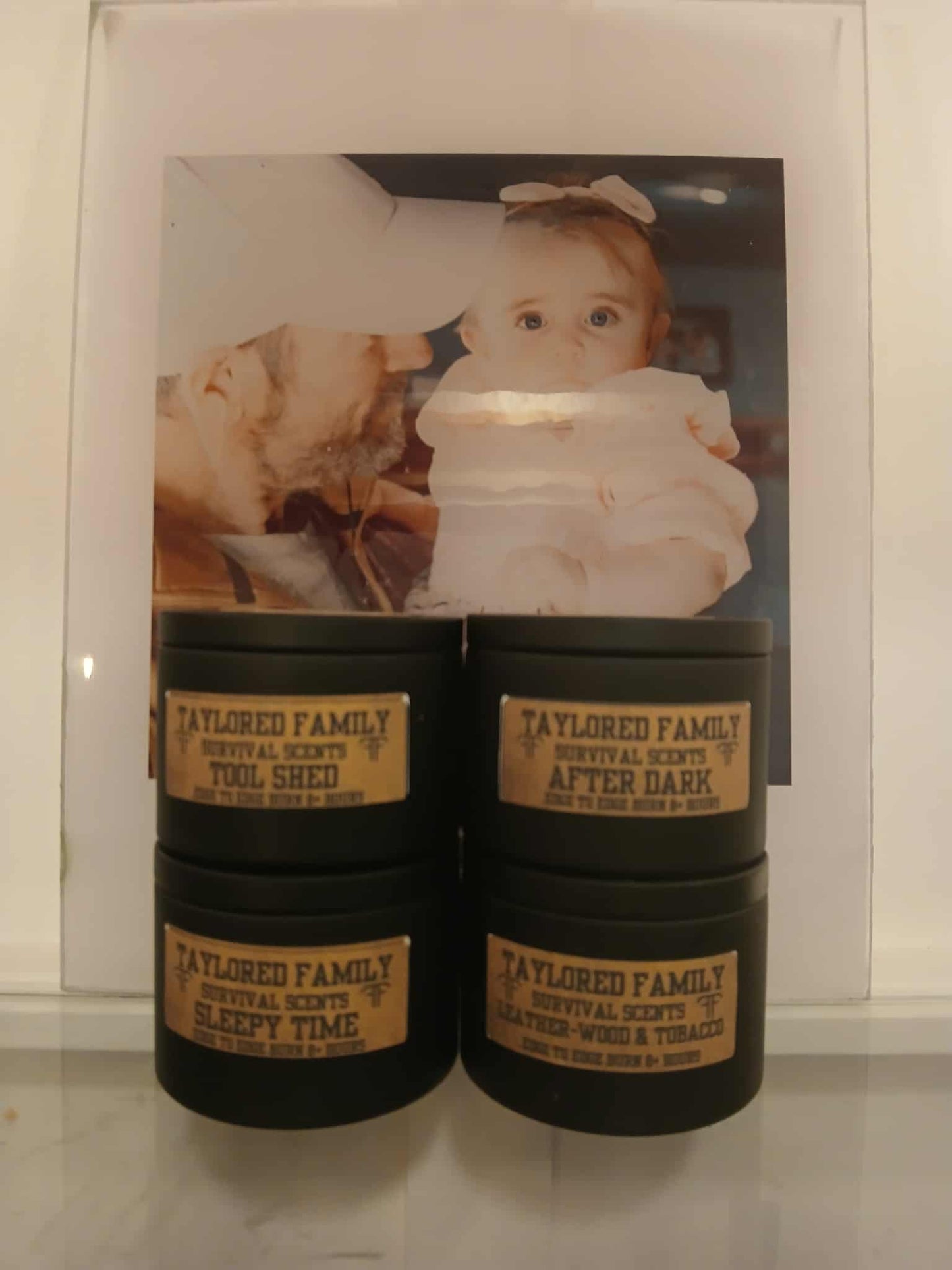 Taylored Family Survival Scents Sleepy Time -Edge to Edge Burn - Hand Poured 90% Beeswax 10% Coconut Oil Blend - Unique Aged Leather Smoky Wood Earthy Spice Scent