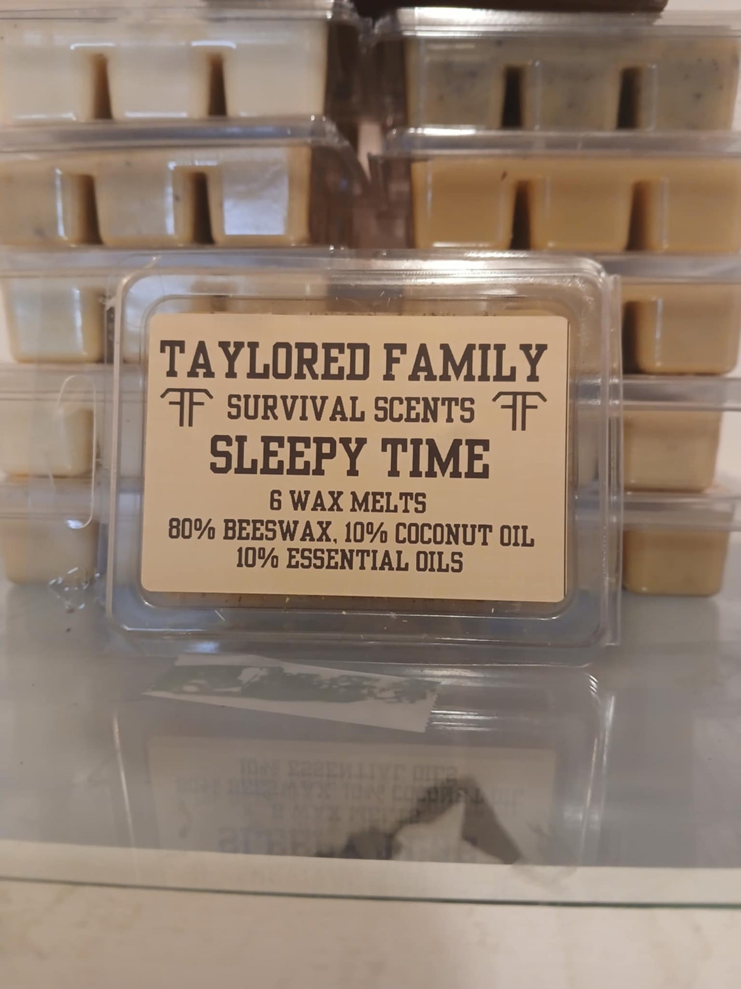 Sleepy Time Taylored Family Survival Scents, 6-Pack, Beeswax & Essential Oils, Hand-Poured USA