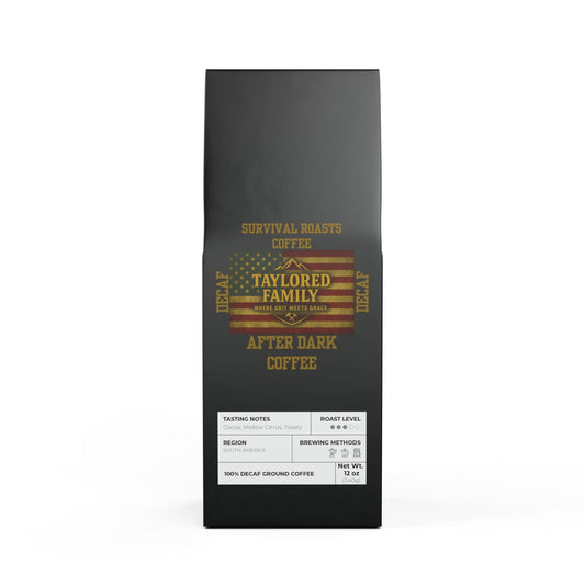 Free Shipping, After Dark Blend (DECAF) (Medium Roast) Taylored Family Survival Roasts