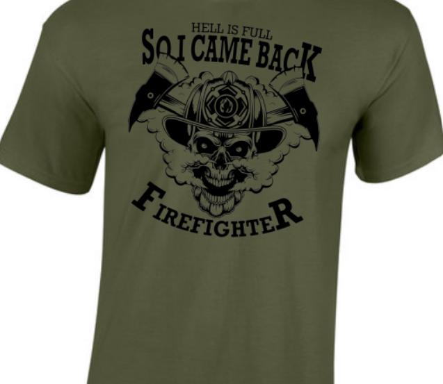 Fireman, Fire Fighter, Blue Collar. Taylored Family Blue Collar Clothing Men's T-Shirts with Graphics, 100% Polyester, Bold Design for Men.