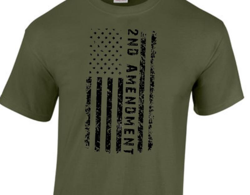 2A, 2nd, Amendment. Taylored Family Blue Collar Clothing Men's T-Shirts with Graphics, 100% Polyester, Bold Design for Men. 2A protects 1A