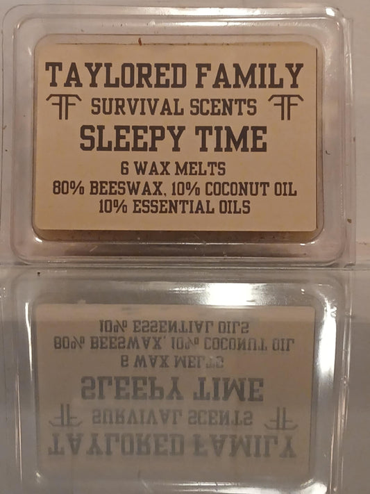 Sleepy Time Taylored Family Survival Scents, 6-Pack, Beeswax & Essential Oils, Hand-Poured USA