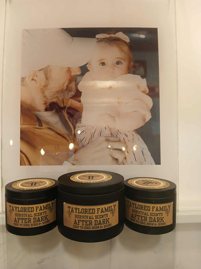 After Dark,  Taylored Family Survival Scents -Edge to Edge Burn - Hand Poured 90% Beeswax 10% Coconut Oil Blend - Unique Aged Leather Smoky Wood Earthy Spice Scent (Copy) (Copy) (Copy) (Copy)