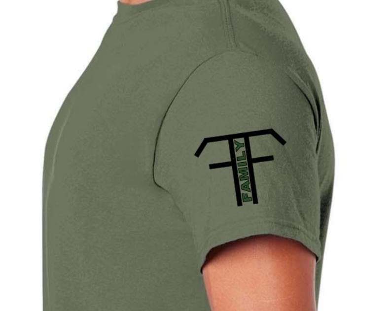 Military Brotherhood T-shirt. Taylored Family Blue Collar Clothing Men's T-Shirts with Graphics, 100% Polyester, Bold Design for Men.