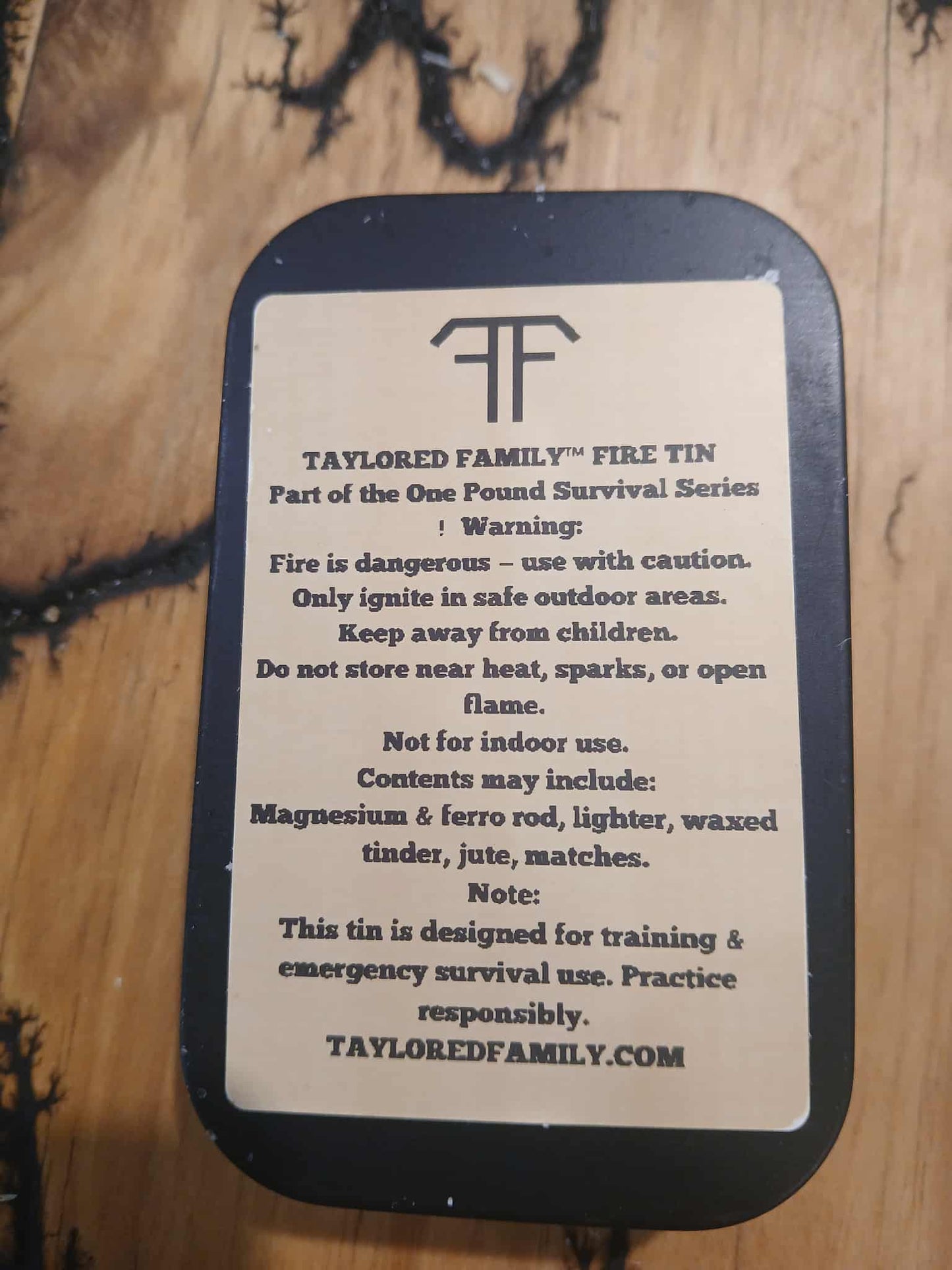 Fire Tin, Emergency Fire Starting Tin – Compact Outdoor Prep Kit Includes Camping Ignition Assist Tools – Patent Pending