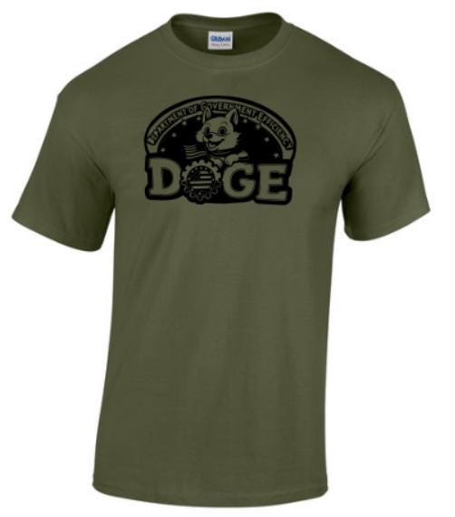 DOGE T-shirt. Taylored Family Blue Collar Clothing Men's T-Shirts with Graphics, 100% Polyester, Bold Design for Men.