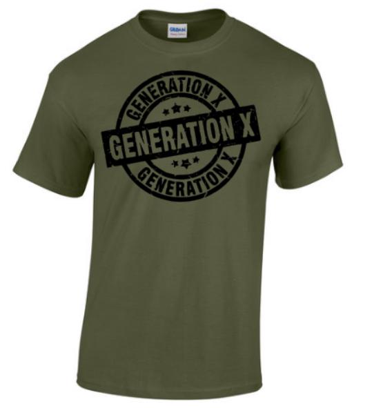 Gen X, Generation X,  Blue Collar. Taylored Family Blue Collar Clothing Men's T-Shirts with Graphics, 100% Polyester, Bold Design for Men.