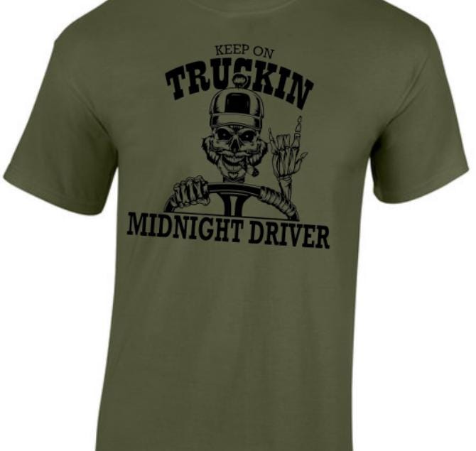 Truck Driver, Trucker, Blue Collar. Taylored Family Blue Collar Clothing Men's T-Shirts with Graphics, 100% Polyester, Bold Design for Men.