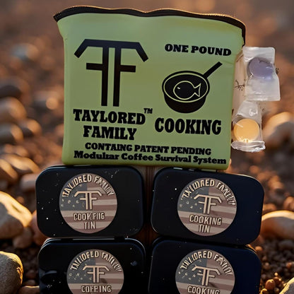 One-Pound Survival Cooking Kit, Modular System with Fire, Cooking, Coffee and Repair Tins, Made in USA