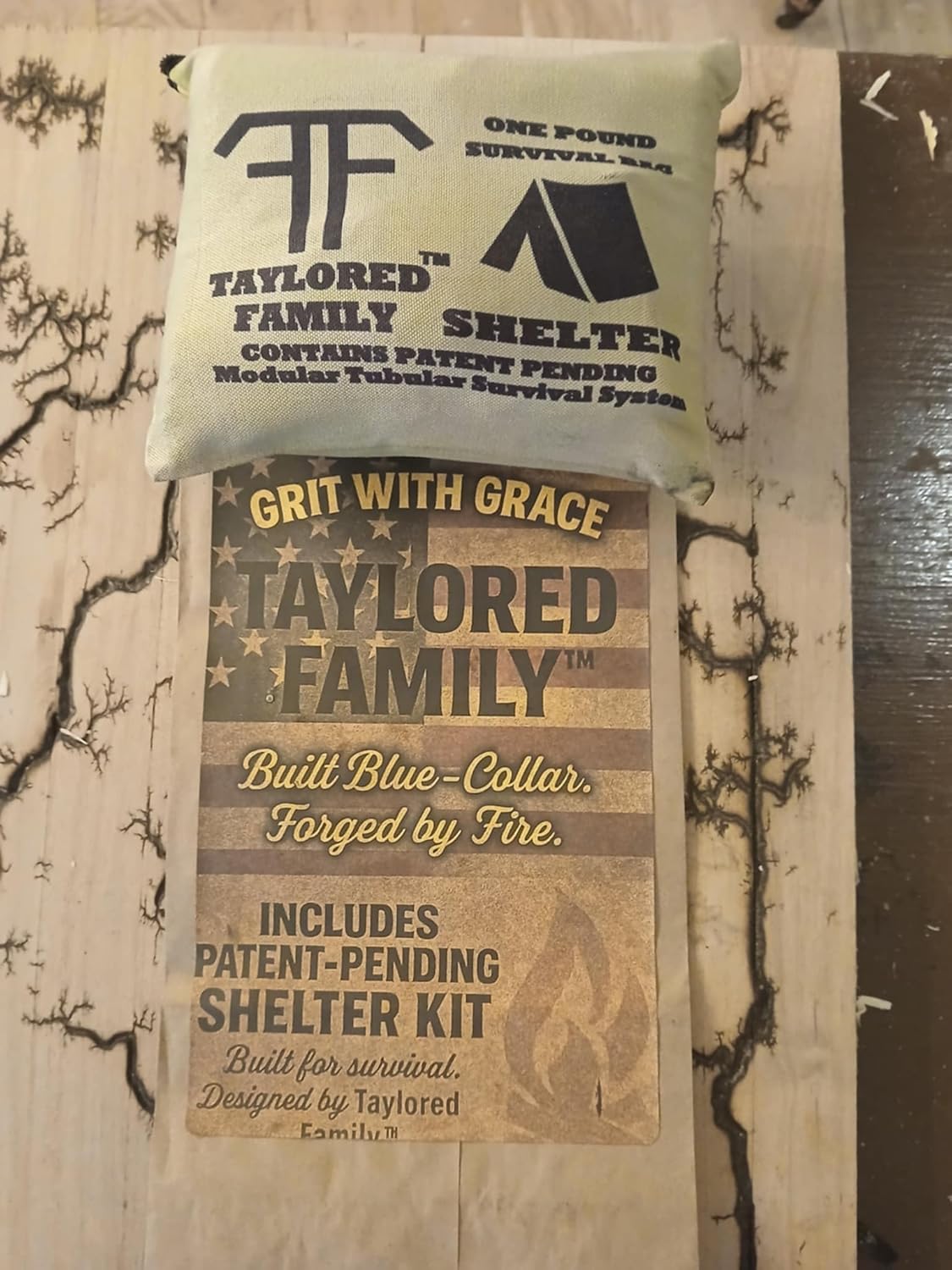 Taylored Family™ Emergency Shelter Kit — Tube Tent (56×96) w/ 14 ft Cord + 2 Emergency Blankets (52×82.5) + 2 Red Rain Ponchos (39.4×50) + 20-ga Utility Shell (Matches & Line)