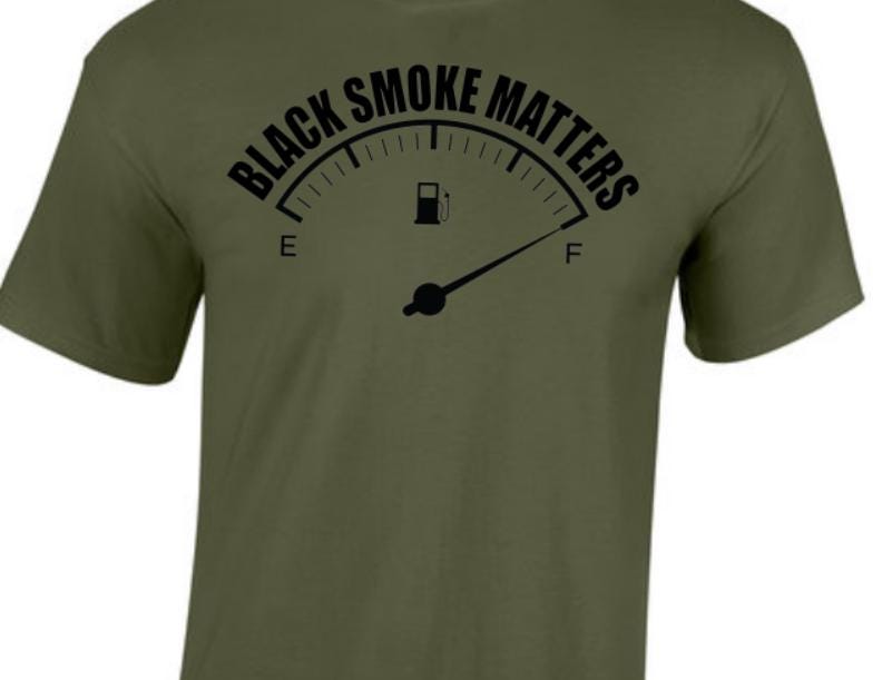 Truck Driver, Trucker, Blue Collar. Taylored Family Blue Collar Clothing Men's T-Shirts with Graphics, 100% Polyester, Black Smoke Matters