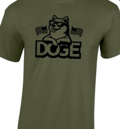 DOGE T-shirt. Taylored Family Blue Collar Clothing Men's T-Shirts with Graphics, 100% Polyester, Bold Design for Men.