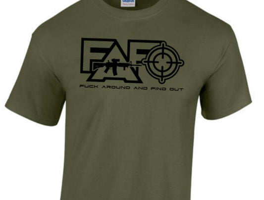 FAFO 2A, Blue Collar. Taylored Family Blue Collar Clothing Men's T-Shirts with Graphics, 100% Polyester, Fu Around And Find Out