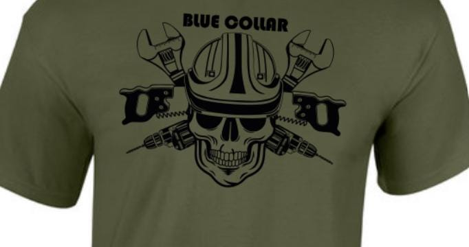 Blue Collar Brotherhood T-shirt. Taylored Family Blue Collar Clothing Men's T-Shirts with Graphics, 100% Polyester, Bold Design for Men.