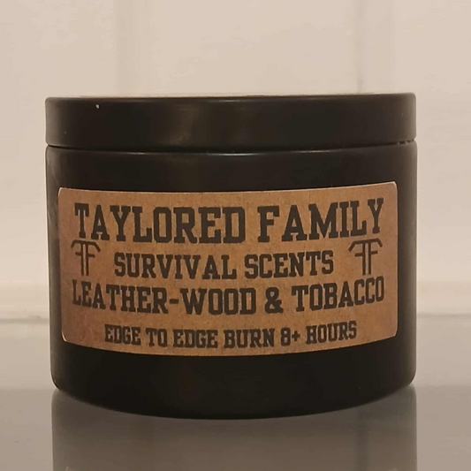 Taylored Family Man Gift Set 8 Ounce Leather-Wood Candle with Triple-Wick System Don't Pet The Bear Socks 6" American Flag & Bear Decals MTS Module for Men - Decor