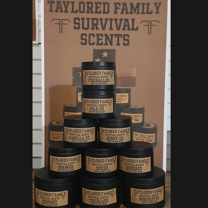 Taylored Family 3-Pack Candle Set Morning Wood Clocked Out After Dark Safe Match System Beeswax Survival Scents
