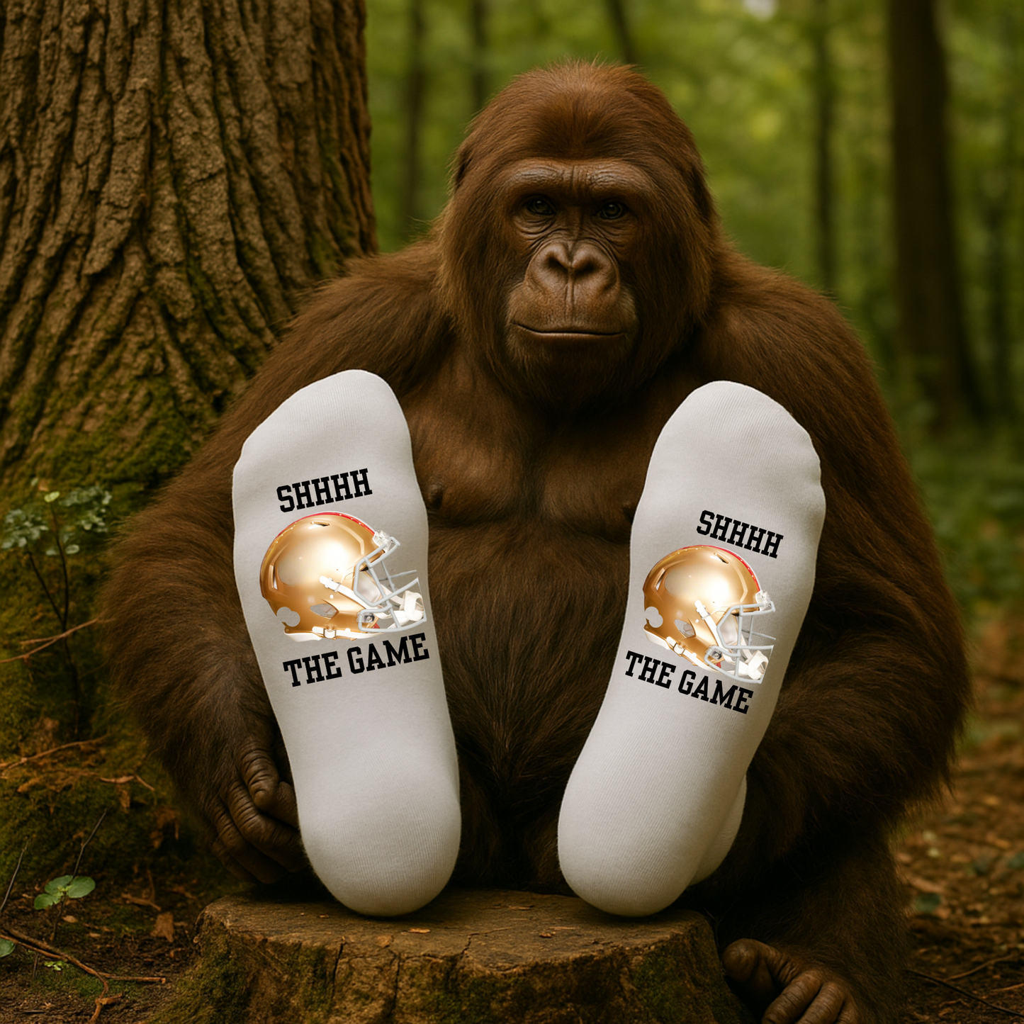 Football Fan Socks – “SHHHH, The Game Is On” (Team Color Options)