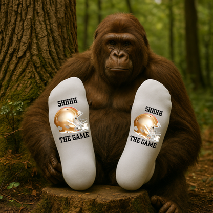 Football Fan Socks – “SHHHH, The Game Is On” (Team Color Options)