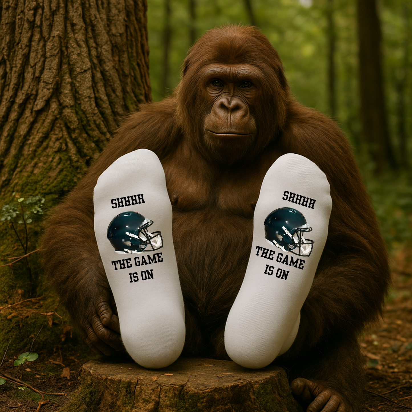 Football Fan Socks – “SHHHH, The Game Is On” (Team Color Options)