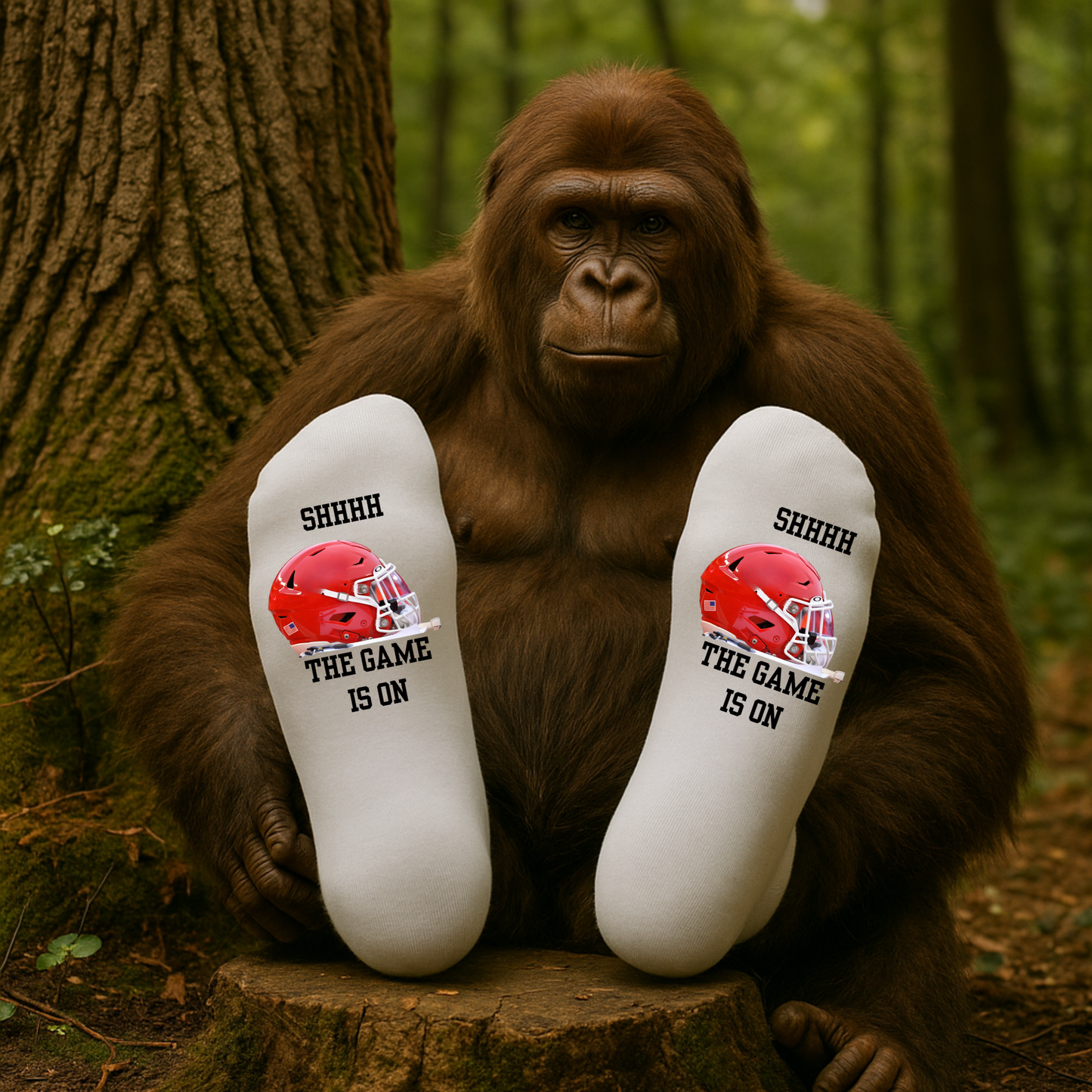 Football Fan Socks – “SHHHH, The Game Is On” (Team Color Options) (Copy)