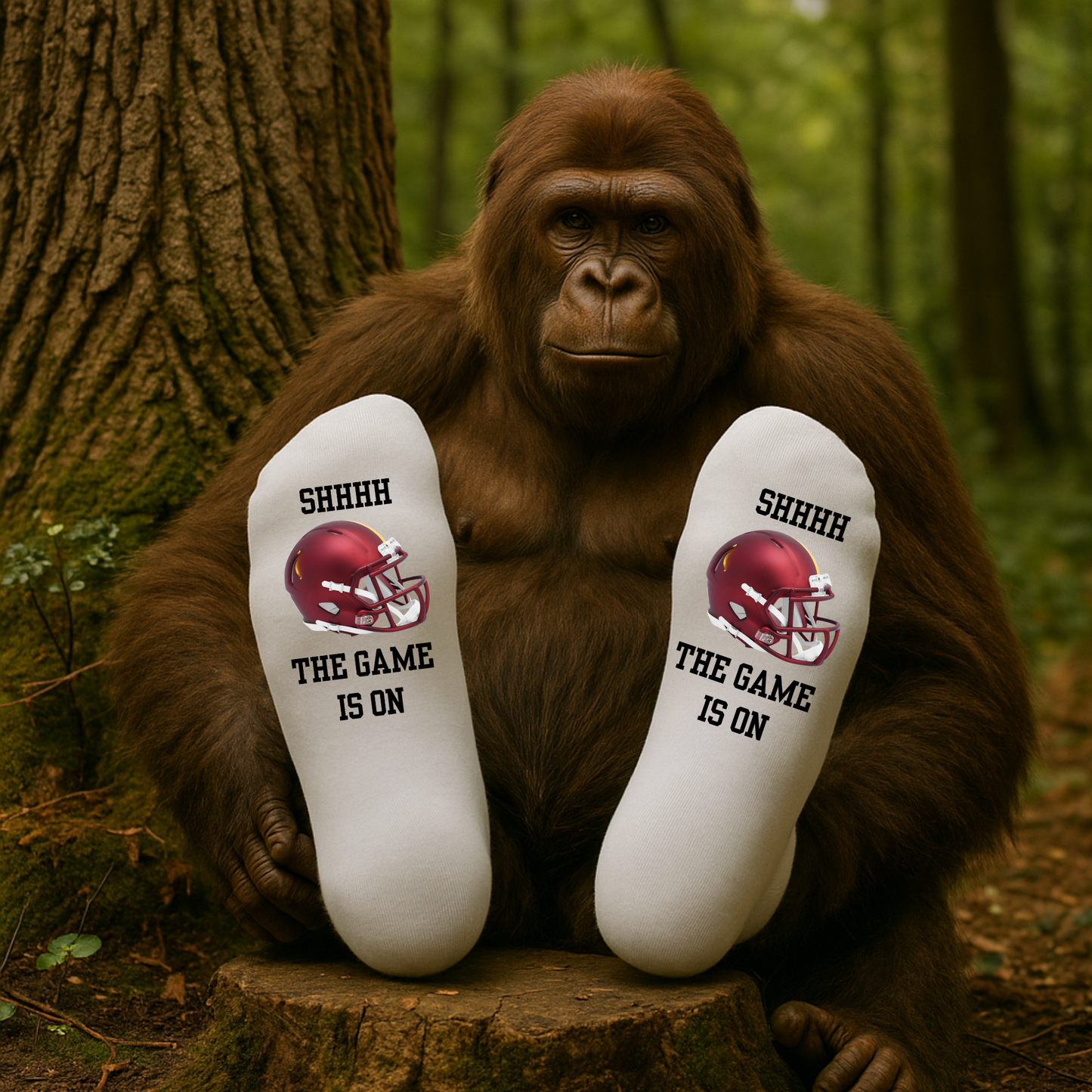 Football Fan Socks – “SHHHH, The Game Is On” (Team Color Options)