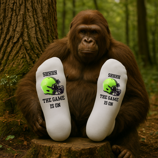Football Fan Socks – “SHHHH, The Game Is On” (Team Color Options)
