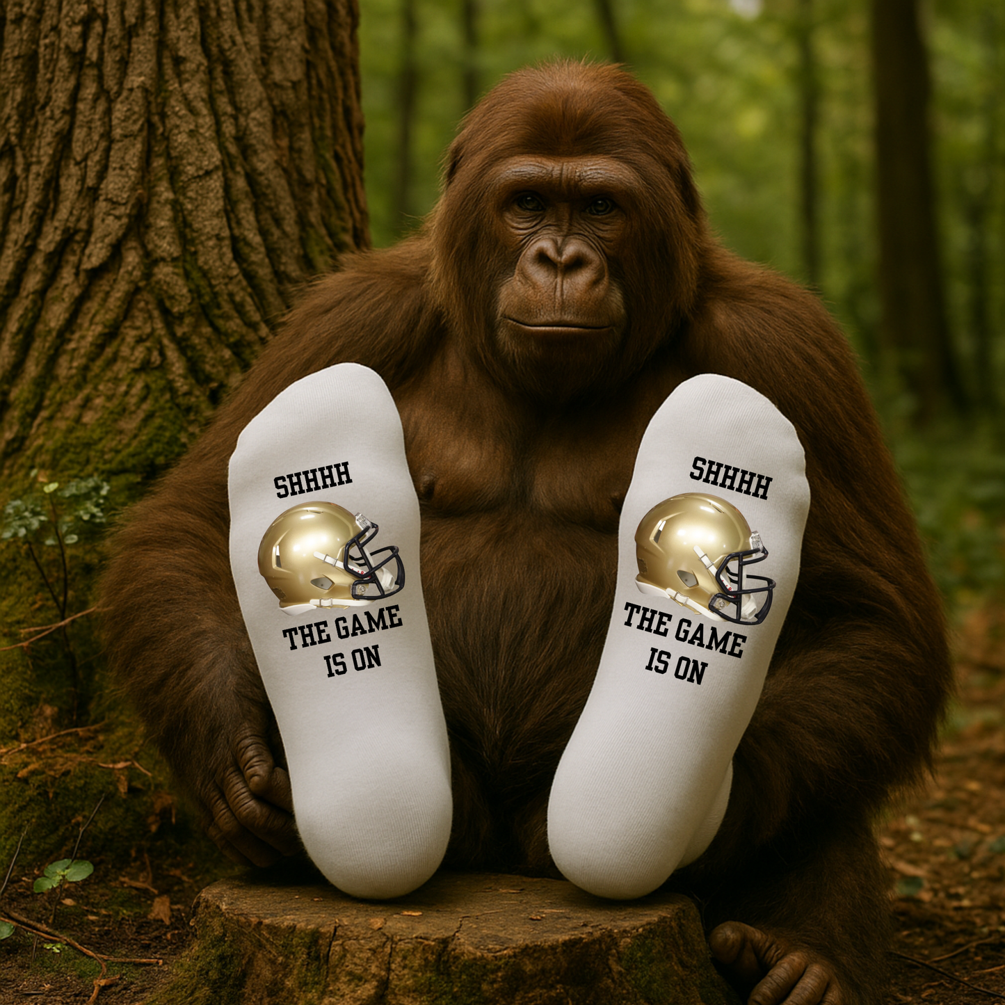 Football Fan Socks – “SHHHH, The Game Is On” (Team Color Options)