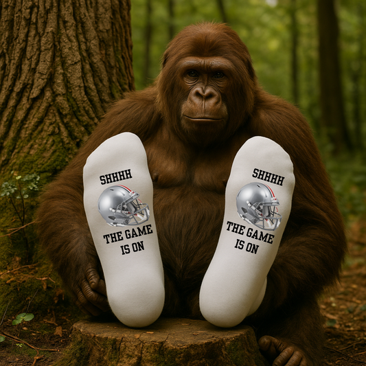 Football Fan Socks – “SHHHH, The Game Is On” (Team Color Options)