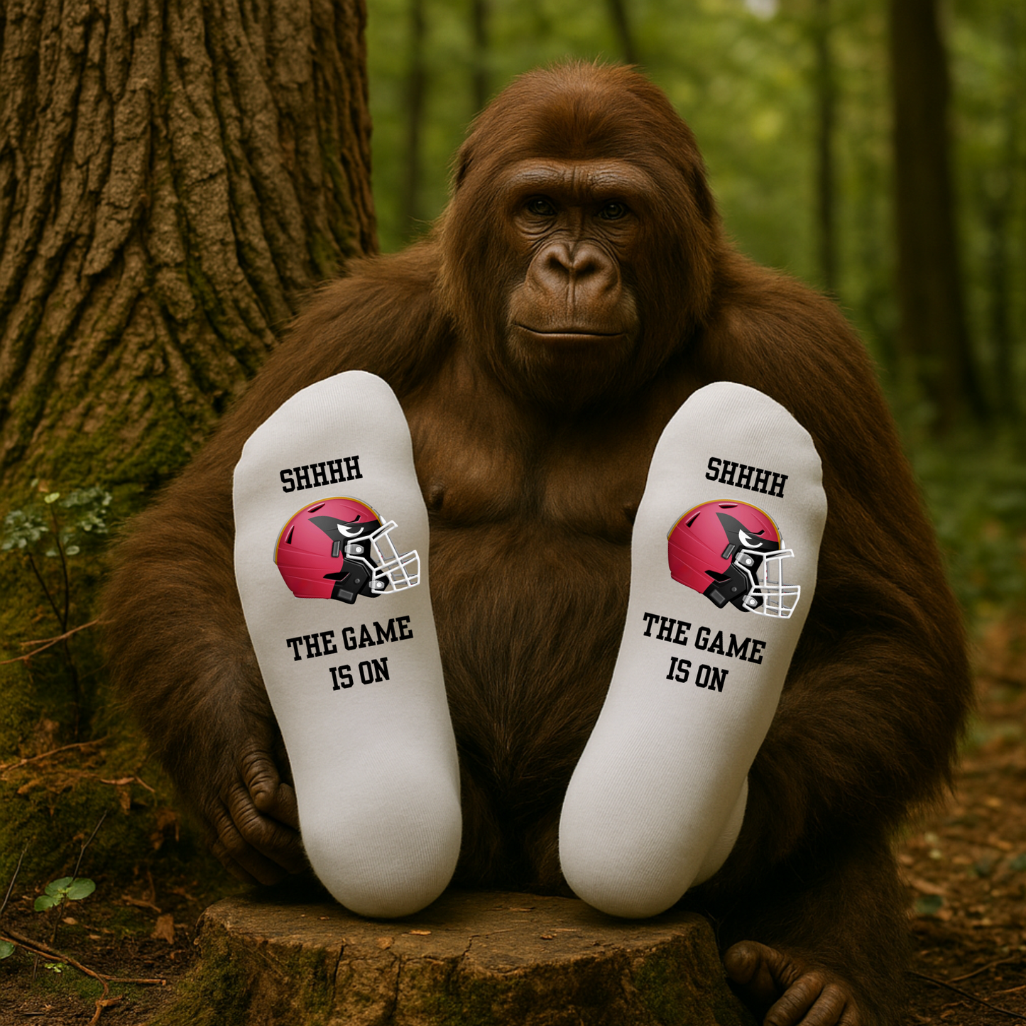Football Fan Socks – “SHHHH, The Game Is On” (Team Color Options)