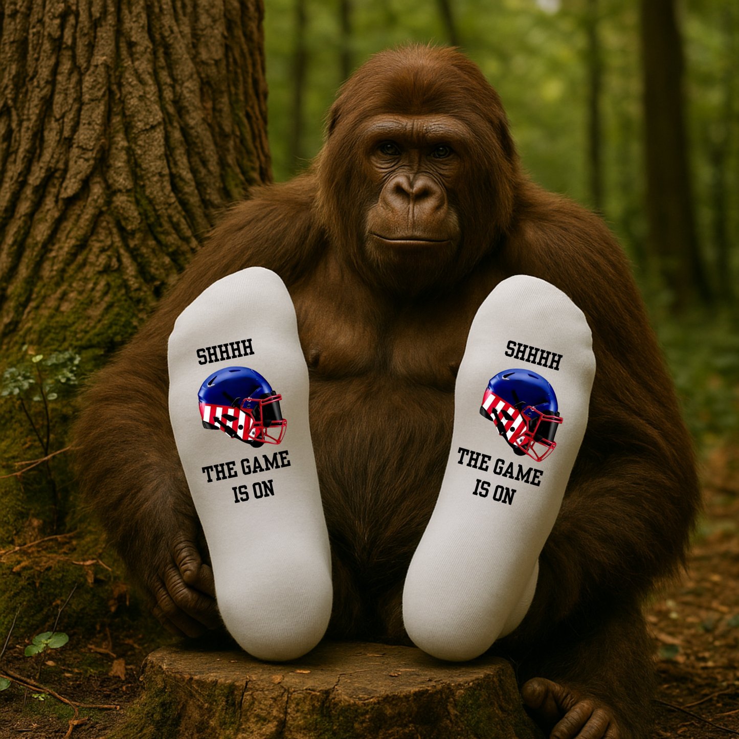 Football Fan Socks – “SHHHH, The Game Is On” (Team Color Options)