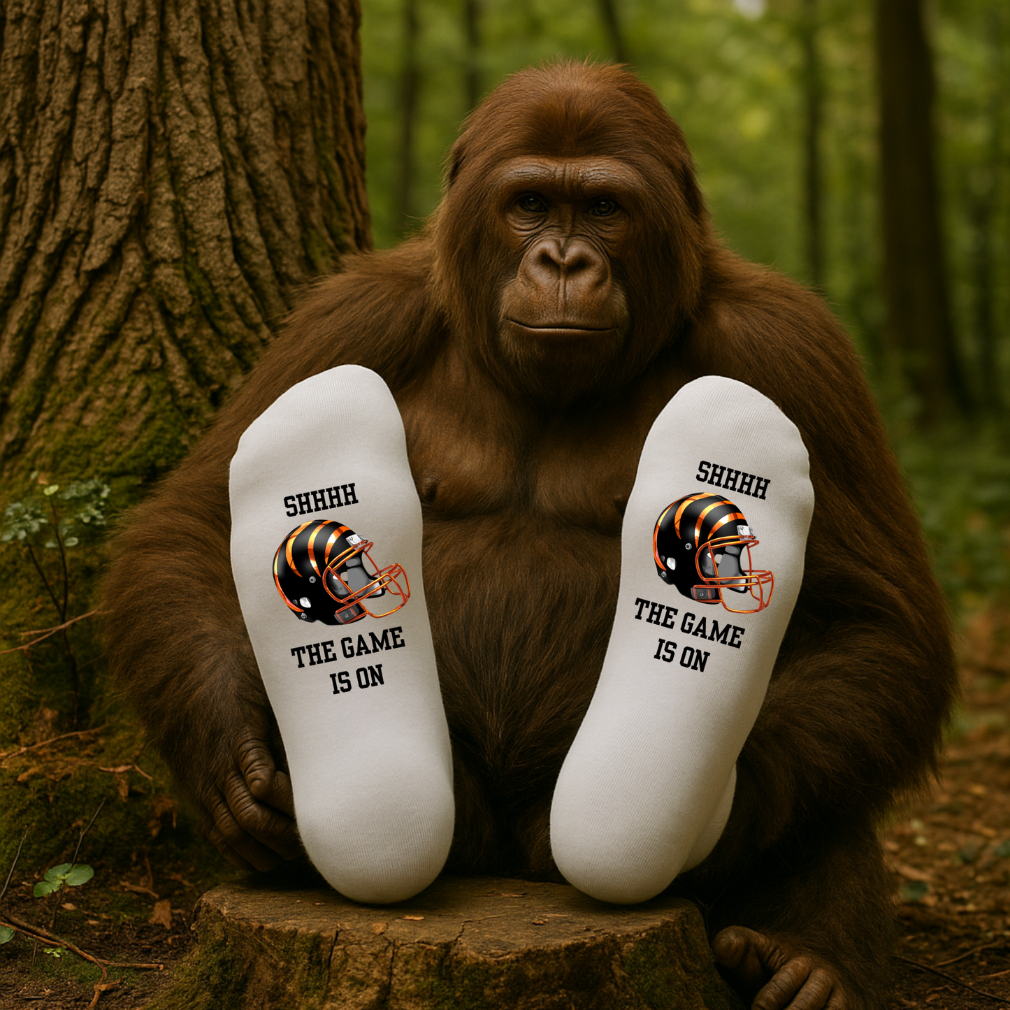 Football Fan Socks – “SHHHH, The Game Is On” (Team Color Options)