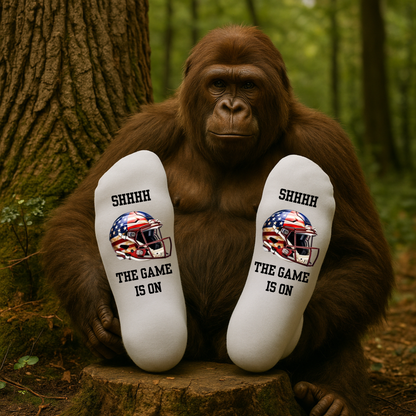 Football Fan Socks – “SHHHH, The Game Is On” (Team Color Options)