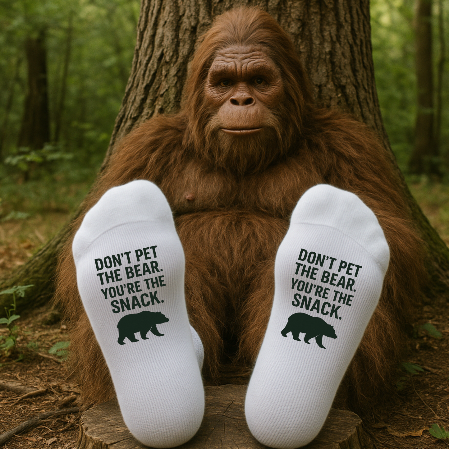 Taylored Family Man Gift Set 8 Ounce Leather-Wood Candle with Triple-Wick System Don't Pet The Bear Socks 6" American Flag & Bear Decals MTS Module for Men - Decor