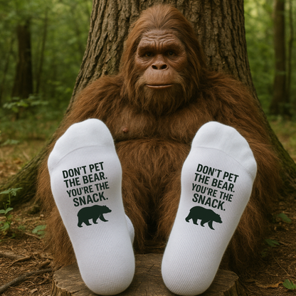 Taylored Family Man Gift Set 8 Ounce Leather-Wood Candle with Triple-Wick System Don't Pet The Bear Socks 6" American Flag & Bear Decals MTS Module for Men - Decor