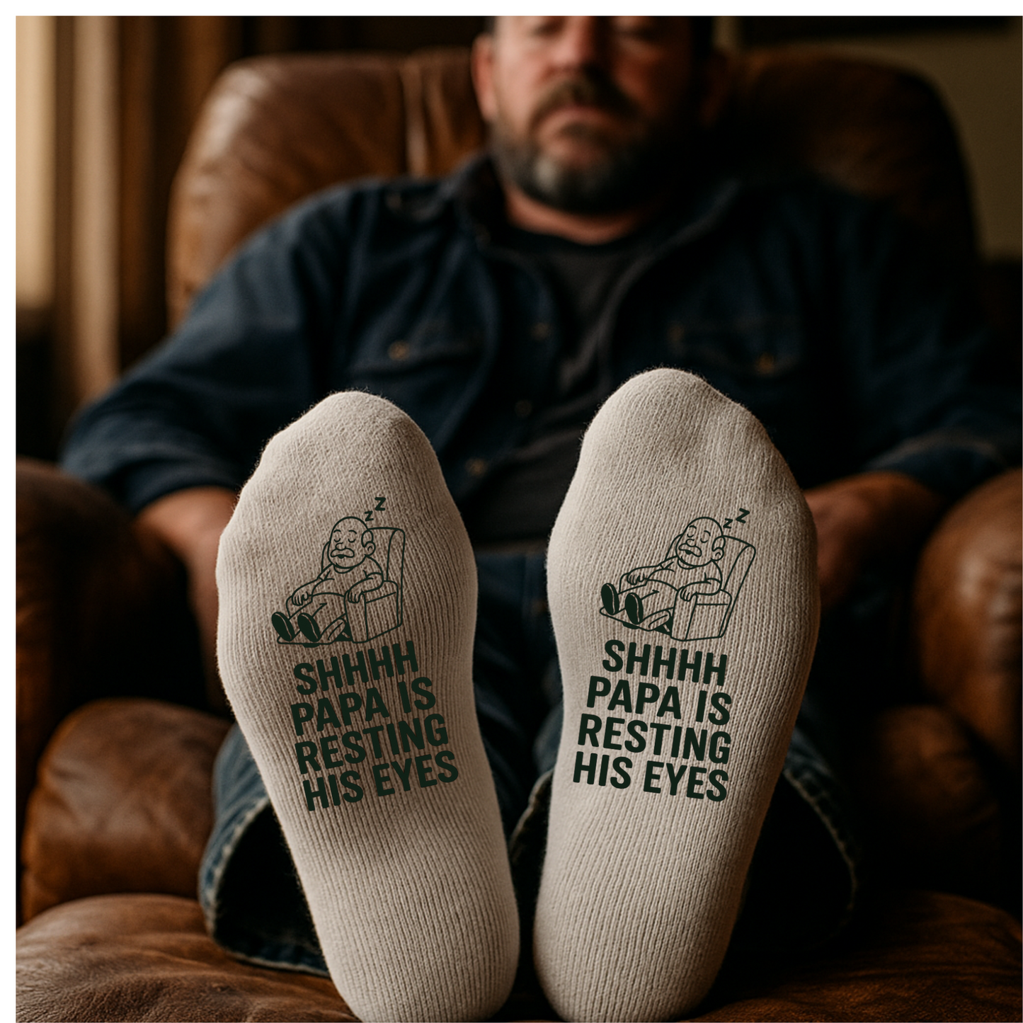 Shhhh Papa Is Resting His Eyes – Taylored Family™ Work Socks