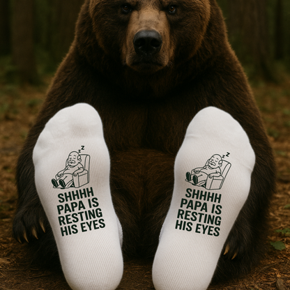 Shhhh Papa Is Resting His Eyes – Taylored Family™ Work Socks