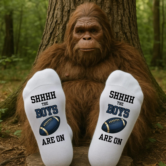 Football Fan Socks – “SHHHH, The Boys Are On Are On”
