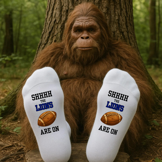 Football Fan Socks – “SHHHH, The Lions Are On Are On”
