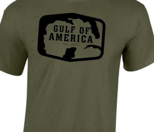 Gulf Of America. Taylored Family Blue Collar Clothing Men's T-Shirts with Graphics, 100% Polyester, Bold Design for Men. 2A protects 1A