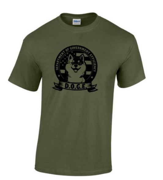 DOGE T-shirt. Taylored Family Blue Collar Clothing Men's T-Shirts with Graphics, 100% Polyester, Bold Design for Men.