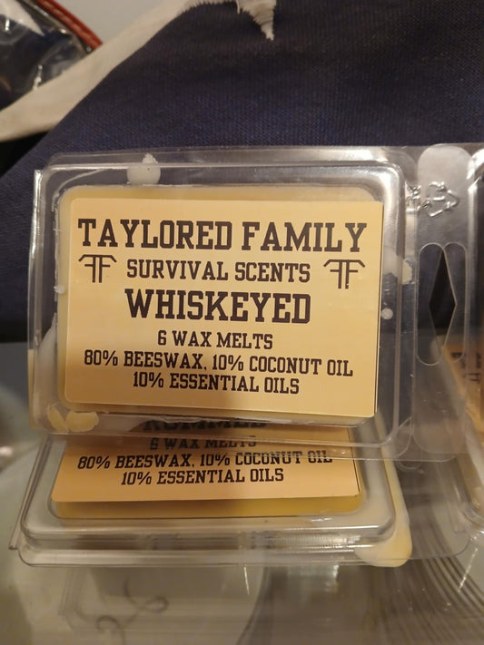 Whiskeyed  — Taylored Family Survival Scents, 6-Pack, Beeswax & Essential Oils, Hand-Poured USA