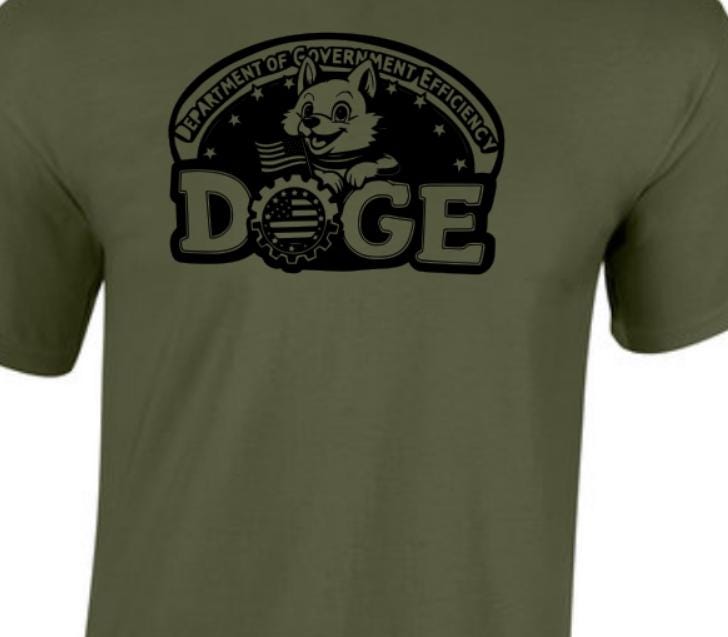 DOGE T-shirt. Taylored Family Blue Collar Clothing Men's T-Shirts with Graphics, 100% Polyester, Bold Design for Men.