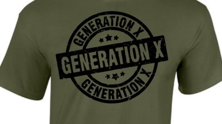 Gen X, Generation X,  Blue Collar. Taylored Family Blue Collar Clothing Men's T-Shirts with Graphics, 100% Polyester, Bold Design for Men.