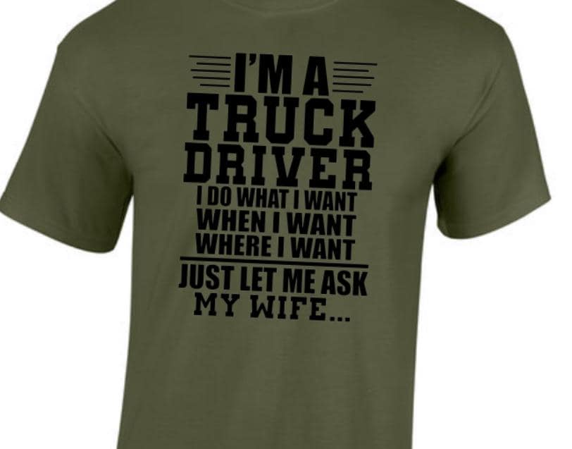 Truck Driver, Trucker, Blue Collar. Taylored Family Blue Collar Clothing Men's T-Shirts with Graphics, 100% Polyester, Bold Design for Men.