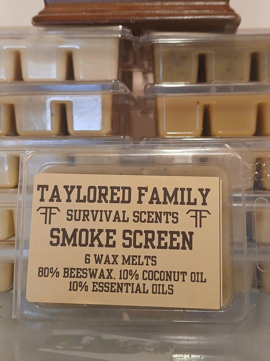 Smoke Screen Taylored Family Survival Scents, 6-Pack, Beeswax & Essential Oils, Hand-Poured USA