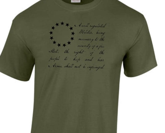 2A, 2nd, Amendment. Taylored Family Blue Collar Clothing Men's T-Shirts with Graphics, 100% Polyester, Bold Design for Men. 2A protects 1A